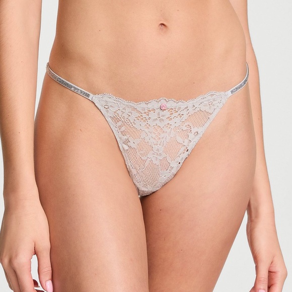 Victoria's Secret Lace and Rhinestone Thong - Picture 1 of 11